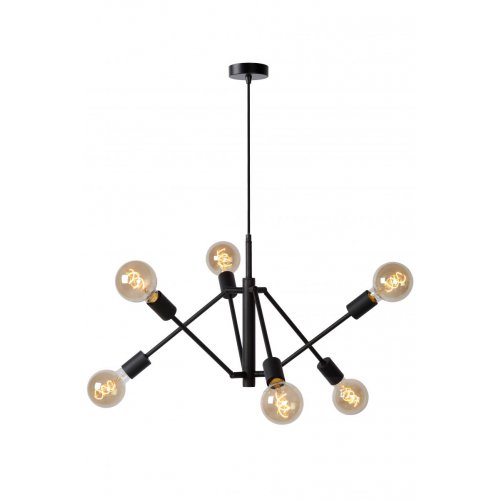 LUCIDE LESTER Pendant 6x E27/40W Black závěsné svítidlo, lustr - obrázek