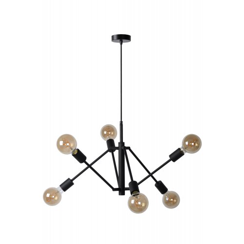 LUCIDE LESTER Pendant 6x E27/40W Black závěsné svítidlo, lustr - obrázek