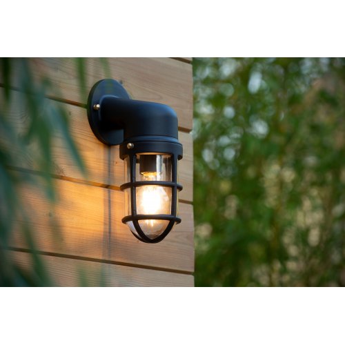 LUCIDE DUDLEY Outside Wall Light Down IP44 E27/60W Black venkovní svítidlo - obrázek