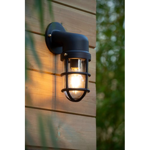 LUCIDE DUDLEY Outside Wall Light Down IP44 E27/60W Black venkovní svítidlo - obrázek