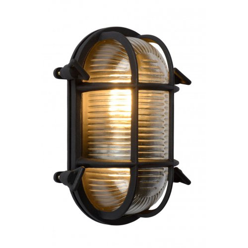 LUCIDE DUDLEY Outside Wall Light Oval IP65 E27/60W Black venkovní svítidlo - obrázek