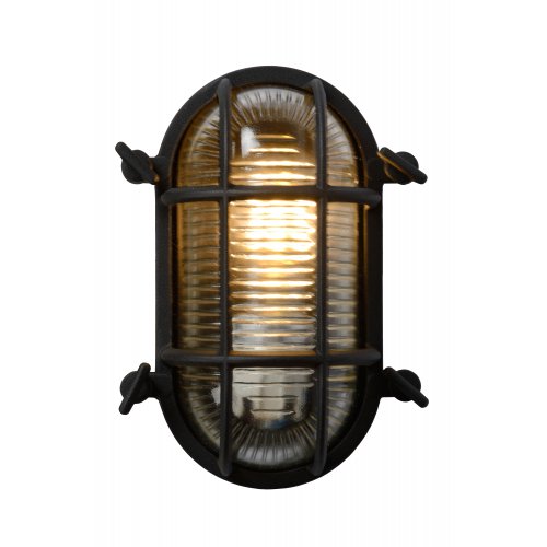 LUCIDE DUDLEY Outside Wall Light Oval IP65 E27/60W Black venkovní svítidlo - obrázek