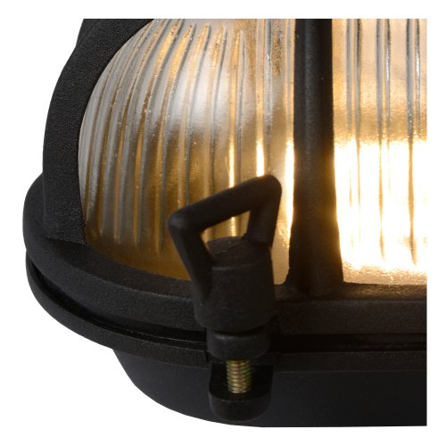 LUCIDE DUDLEY Outside Wall Light Oval IP65 E27/60W Black venkovní svítidlo - obrázek