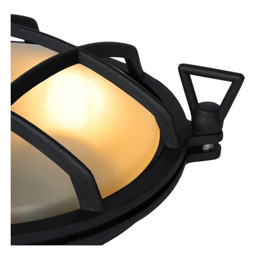 LUCIDE DUDLEY Outside Wall Light Round IP 65 E27/60W Blac venkovní svítidlo - obrázek