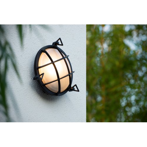 LUCIDE DUDLEY Outside Wall Light Round IP 65 E27/60W Blac venkovní svítidlo - obrázek