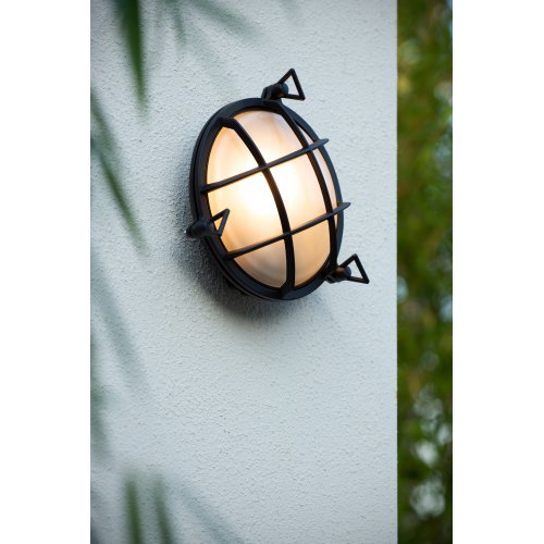 LUCIDE DUDLEY Outside Wall Light Round IP 65 E27/60W Blac venkovní svítidlo - obrázek