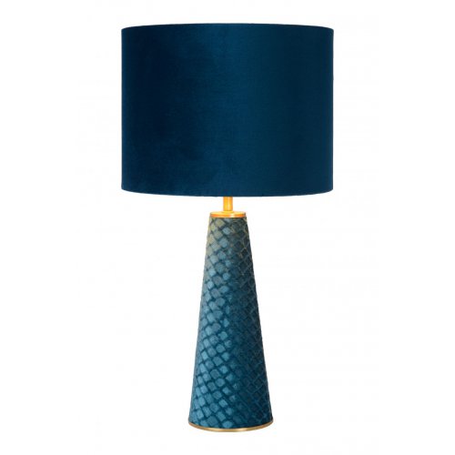 LUCIDE VELVET Table lamp E27/40W H47cm Blue stolní lampa - obrázek