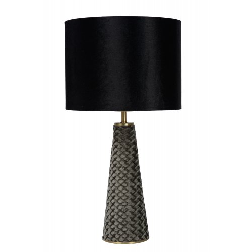 LUCIDE VELVET Table lamp E27/40W H47cm Grey/Black stolní lampa - obrázek