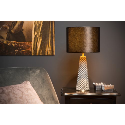 LUCIDE VELVET Table lamp E27/40W H47cm Grey/Black stolní lampa - obrázek