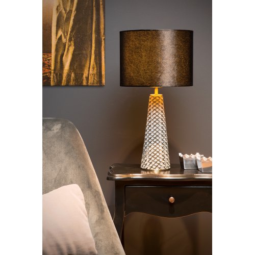 LUCIDE VELVET Table lamp E27/40W H47cm Grey/Black stolní lampa - obrázek