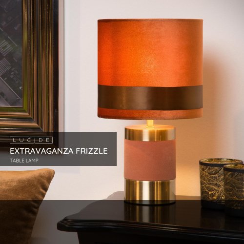 LUCIDE FRIZZLE Table lamp  E14/40W H32cm Brown stolní lampa - obrázek