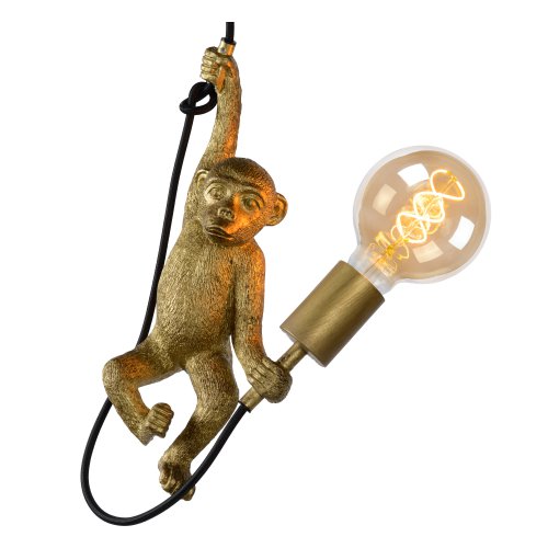 LUCIDE CHIMP Pendant E27/60W Black/Gold závěsné svítidlo, lustr - obrázek