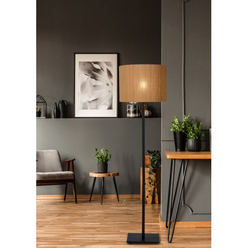 LUCIDE MAGIUS Floorlamp Rattan E27/40W H160 Blackt/nature stojací lampa - obrázek