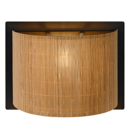 LUCIDE MAGIUS Wall lightRattan E27/40W Black/natur nástěnné svítidlo - obrázek