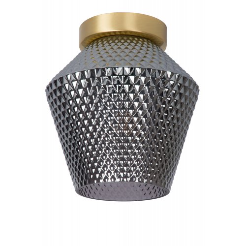 LUCIDE ROSALIND Ceiling Light E27/40W Brass / Smoke Glass - obrázek