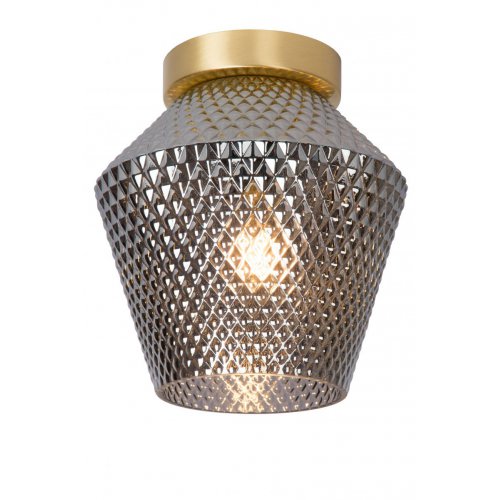 LUCIDE ROSALIND Ceiling Light E27/40W Brass / Smoke Glass