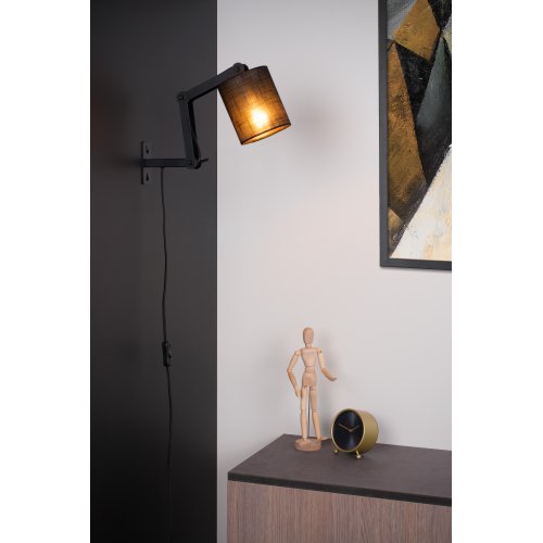 LUCIDE TAMPA Wall Light E27/40W Black nástěnné svítidlo - obrázek