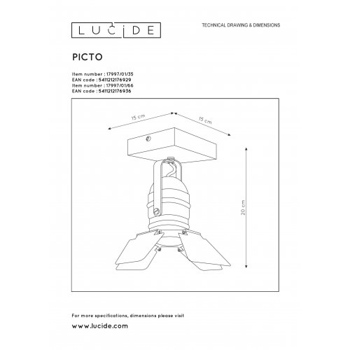 LUCIDE PICTO Ceililng spotlight 1xGU10/5W incl  Pink bodové svítidlo, bodovka - obrázek