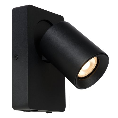 LUCIDE NIGEL Wall spotlight 1xGU10/5W + USB Black venkovní svítidlo - obrázek