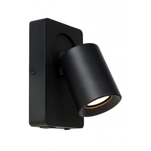LUCIDE NIGEL Wall spotlight 1xGU10/5W + USB Black venkovní svítidlo