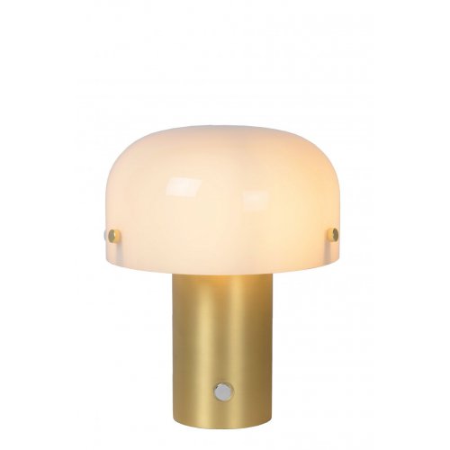 LUCIDE TIMON Table lamp  E14/25W 21cm Matt Gold/Opal stolní lampa - obrázek