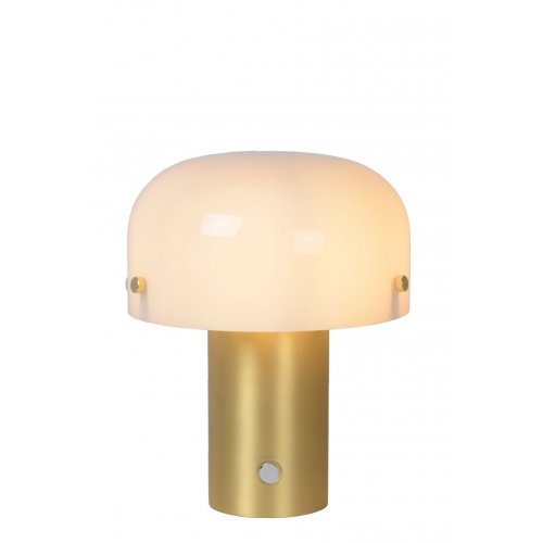 LUCIDE TIMON Table lamp  E14/25W 21cm Matt Gold/Opal stolní lampa