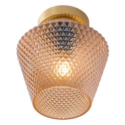 LUCIDE AGATHE Ceiling Light E27/40W Brass / Clear Glass - obrázek