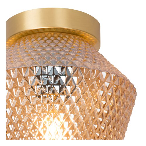 LUCIDE AGATHE Ceiling Light E27/40W Brass / Clear Glass - obrázek