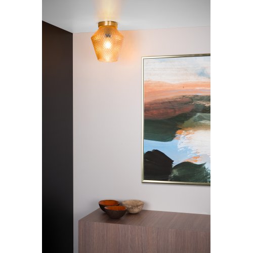 LUCIDE AGATHE Ceiling Light E27/40W Brass / Clear Glass - obrázek