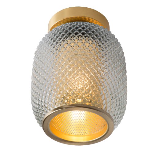 LUCIDE AGATHE Ceiling Light E27/40W Brass / Clear Glass - obrázek