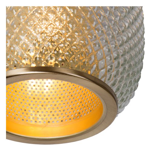 LUCIDE AGATHE Ceiling Light E27/40W Brass / Clear Glass - obrázek