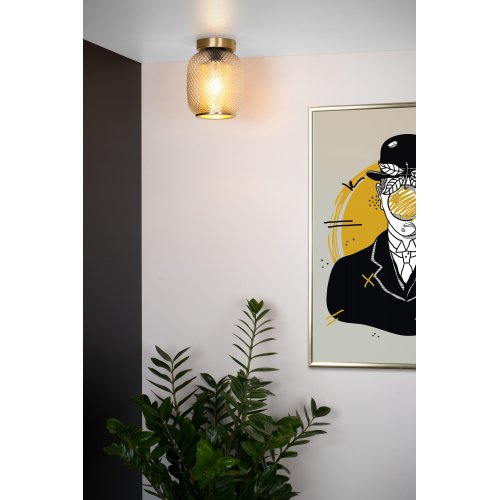 LUCIDE AGATHE Ceiling Light E27/40W Brass / Clear Glass - obrázek
