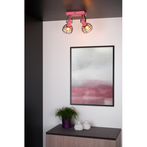LUCIDE PAULIEN Ceiling spotlight 2xE27 60W Pink bodové svítidlo, bodovka - obrázek
