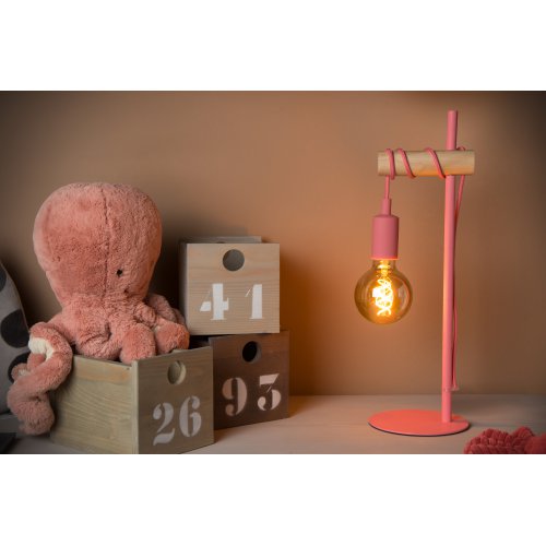 LUCIDE PAULIEN Table Lamp 1xE27 60W Pink stolní lampa - obrázek