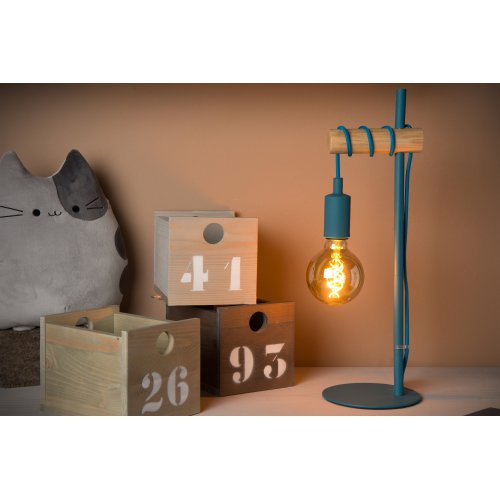 LUCIDE PAULIEN Table Lamp 1xE27 60W Blue stolní lampa - obrázek