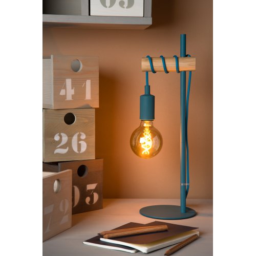 LUCIDE PAULIEN Table Lamp 1xE27 60W Blue stolní lampa - obrázek