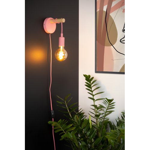 LUCIDE PAULIEN Walllight 1xE27 60W Pink nástěnné svítidlo - obrázek