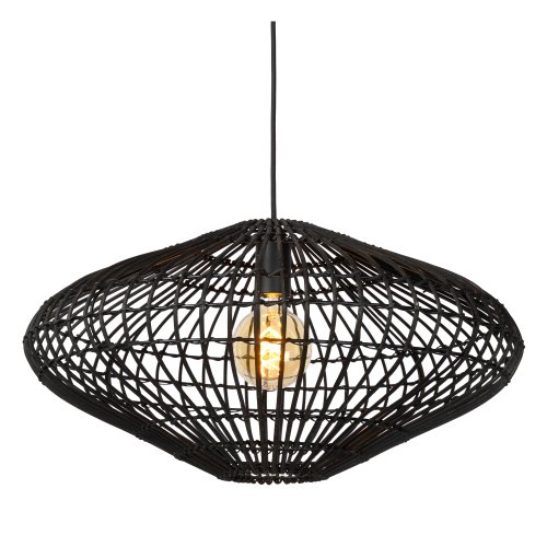 LUCIDE MAGALI Pendant E27/40W Black Rotan závěsné svítidlo, lustr - obrázek