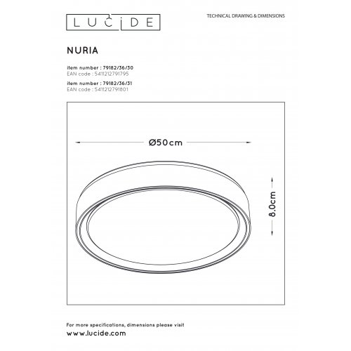 LUCIDE NURIA Ceiling Light - obrázek