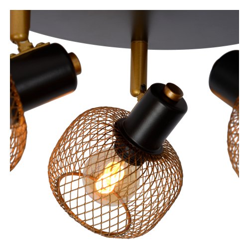 LUCIDE MAREN Ceiling spotlight 3x E14 Gold / Black bodové svítidlo, bodovka - obrázek