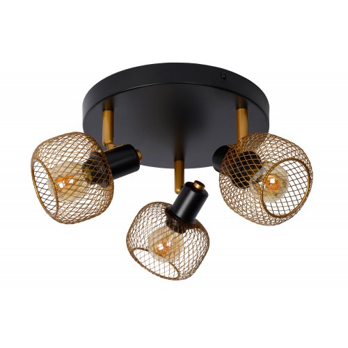 LUCIDE MAREN Ceiling spotlight 3x E14 Gold / Black bodové svítidlo, bodovka - obrázek