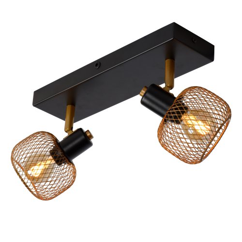 LUCIDE MAREN Ceiling spotlight 2x E14 Gold / Black bodové svítidlo, bodovka - obrázek