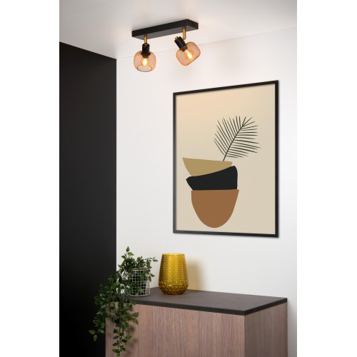 LUCIDE MAREN Ceiling spotlight 2x E14 Gold / Black bodové svítidlo, bodovka - obrázek