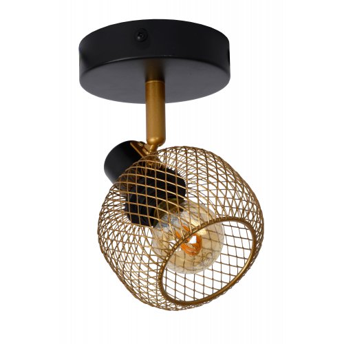 LUCIDE MAREN Wall spotlight E14 Gold / Black bodové svítidlo, bodovka - obrázek