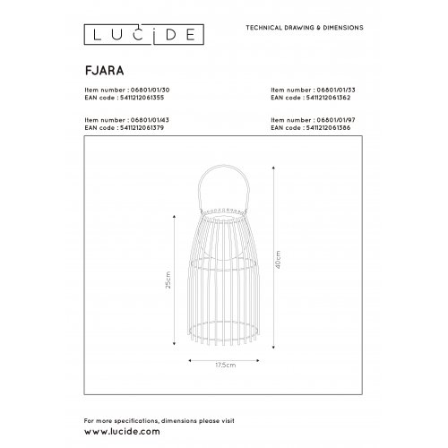 LUCIDE FJARA Led Table Lamp Brown stolní lampa - obrázek