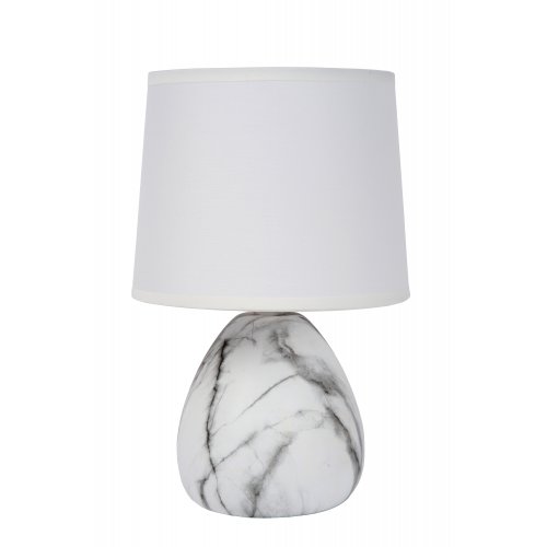 LUCIDE MARMO Table lamp E14/40W White stolní lampa - obrázek