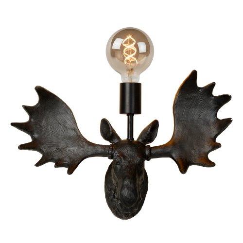 LUCIDE MOOSE Wall light E27/40W Black nástěnné svítidlo - obrázek