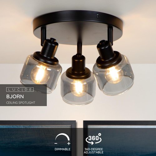 LUCIDE Lucide BJORN - Ceiling spotlight - ? 39 cm - 3xE14 - Black - obrázek