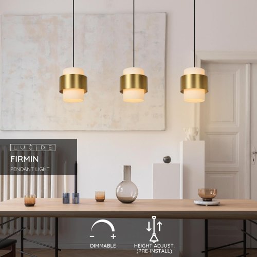 LUCIDE Lucide FIRMIN - Pendant light - 3xE27 - Matt Gold / Brass závěsné svítidlo, lustr - obrázek
