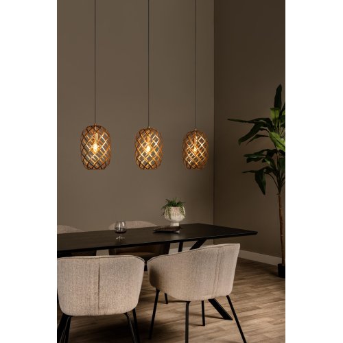 LUCIDE Lucide WOLFRAM - Pendant light - 3xE27 - Matt Gold / Brass závěsné svítidlo, lustr - obrázek